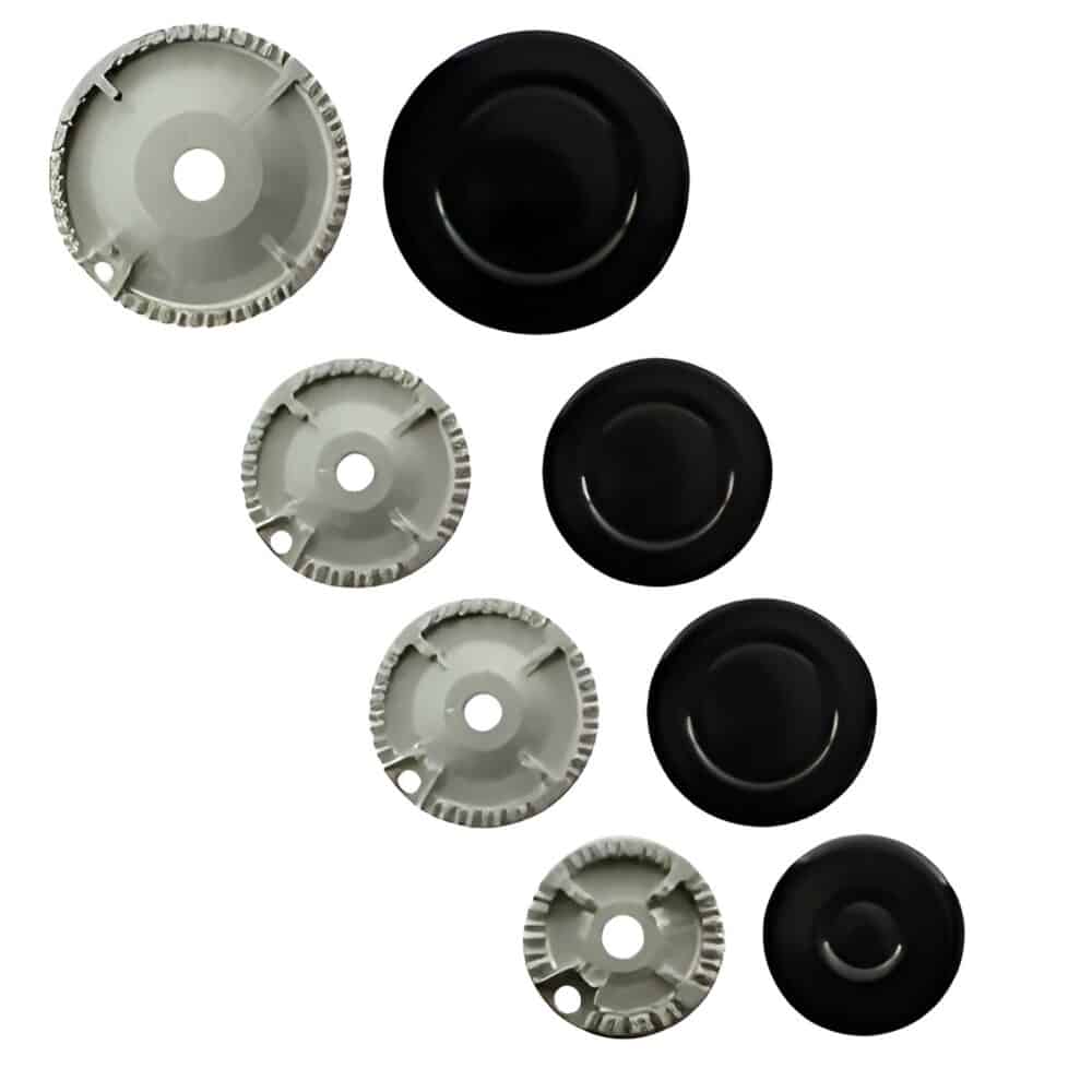 Gas Cooker Burner Crown Kit with Flame Caps Pack of 8